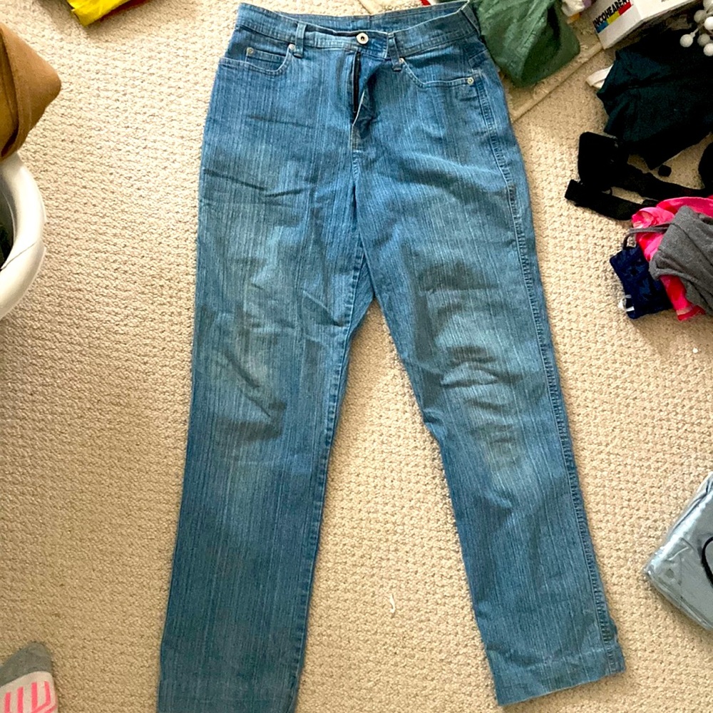 Vintage straight leg high rise light wash